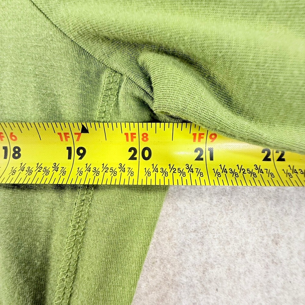 LL Bean Womens Large Long Sleeve Active Top Green Kangaroo Pocket 519205 - Picture 6 of 7